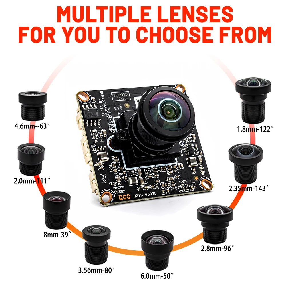 Papan Kamera IP WGWK IMX307 3MP Ultra Low Illumination Dengan 1.5mm 180 °   Lensa Fisheye Onvif H.265 RTSP POE Modul Webcam Keamanan