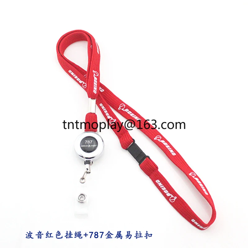 Boeing narrow version lanyard + metal easy-pull buckle civil aviation certificate card sleeve lanyard new model