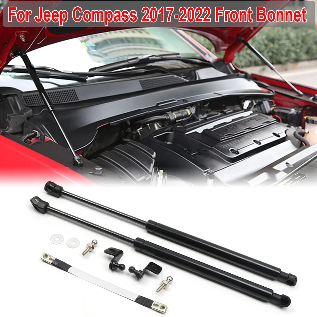 

2PCS/SET For Jeep Compass 2017-2022 Front Hood Bonnet Support Lift Gas Struts Bar Shocks Hydraulic Rod Springs Car Accessories