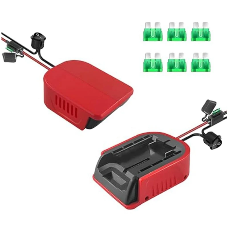 2Pack Power Wheel For Craftsman V20 20V Battery Adapter,Battery Converter Kit With Fuses & 14AWG Wire & Control Switch