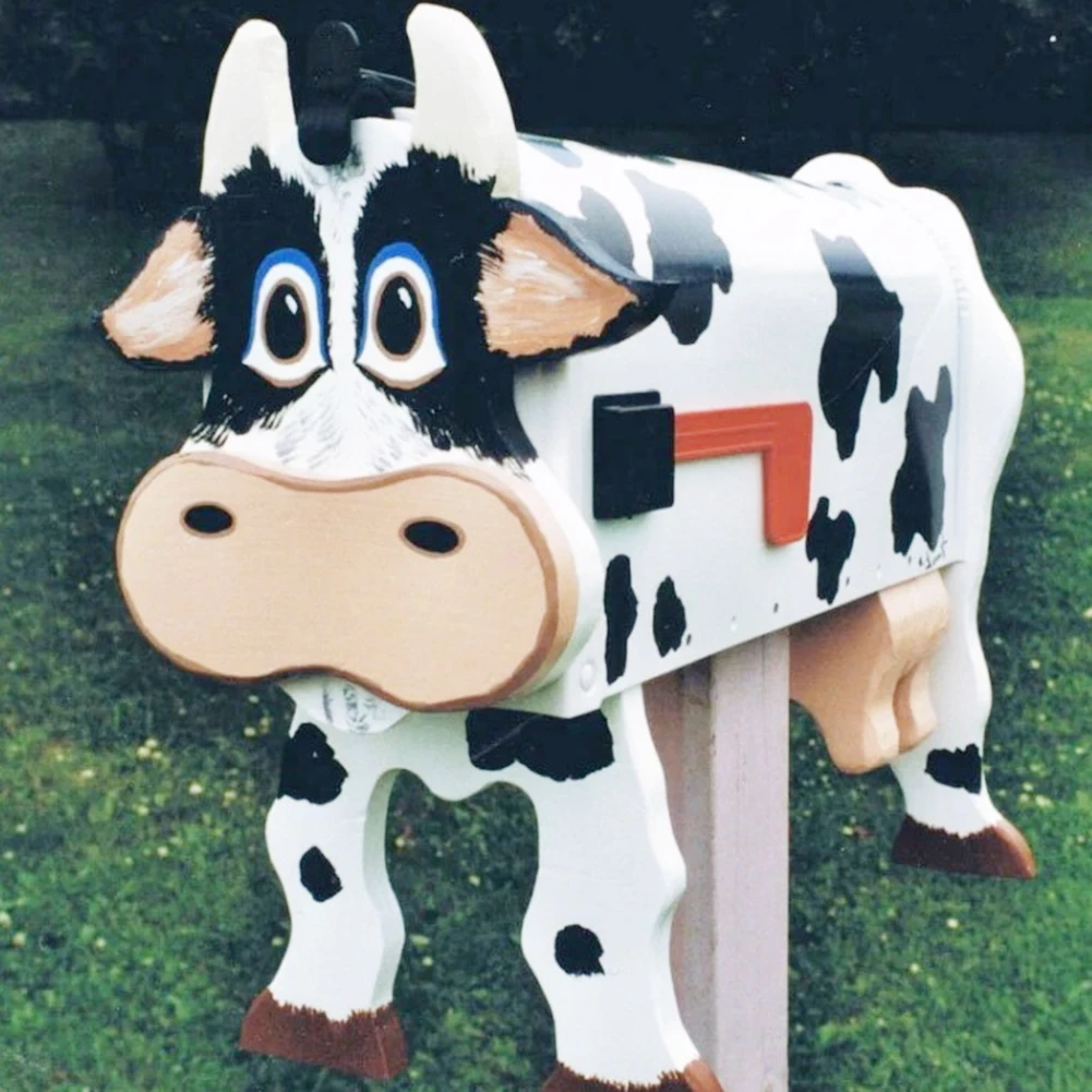 Lovely Cartoon Unique Chicken Cow Horse Mailbox Outside Weatherproof Post Box Ornament Outdoor Garden Yard Decor