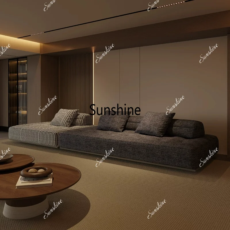 Medieval style color matching sofa fabric design sense wabi sandy wind living room small apartment straight row