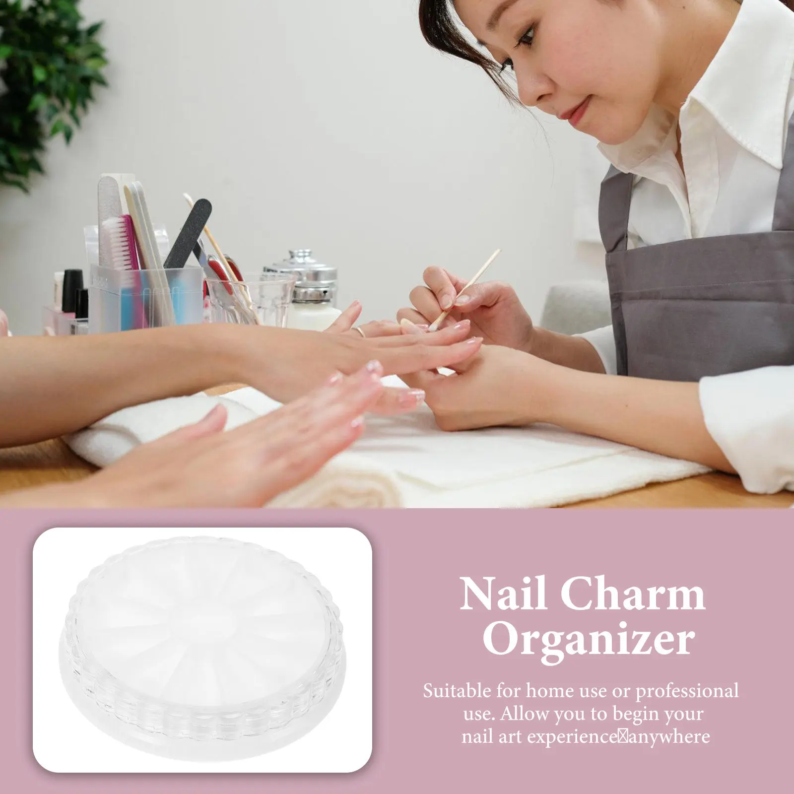 2Pcs Nail Charm Organizer Box Plastic Nail Gems Storage Container for Manicure Art DIY Decoration Salon - view 6