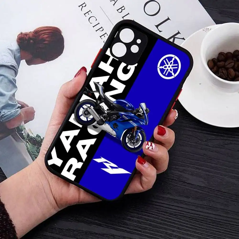 دراجة نارية Y-YamahaES-A جراب هاتف آيفون 16 15 14 13 12 11 برو ماكس 7 8 6 6s زائد ماتي غطاء