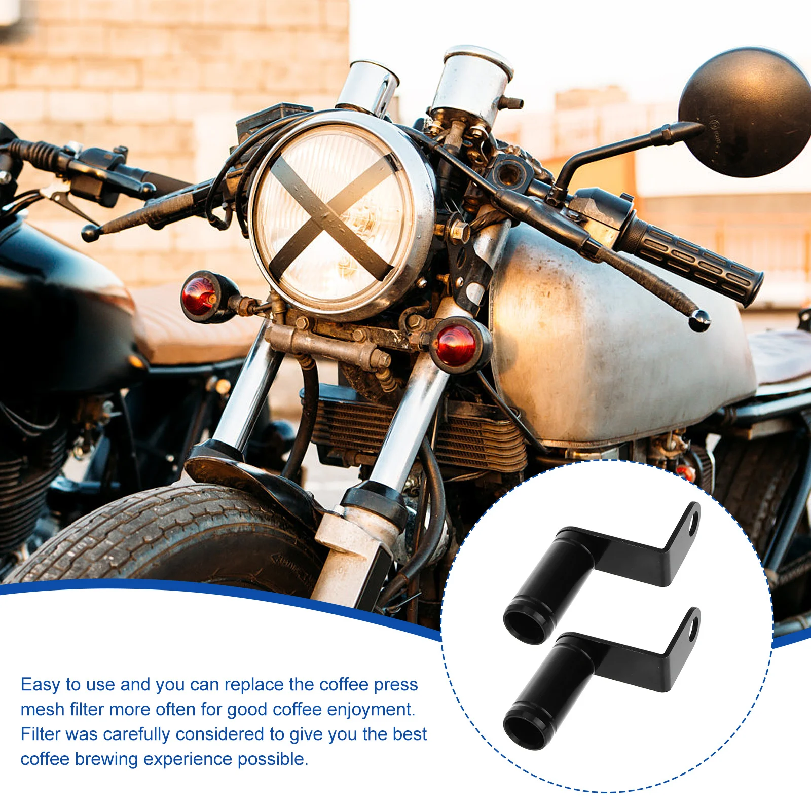 2Pcs Universal Rearview Mirror Extension Frame Solid Aluminum Alloy Anti Fade Design Wider Sight Motorbike Accessories Kit