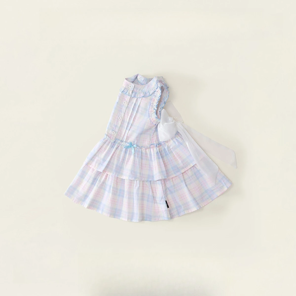 Somenie Girls Summer Sleeveless Plaid Vest Skirt 2026 New Medium and Small Children's  Bow Cake Skirt