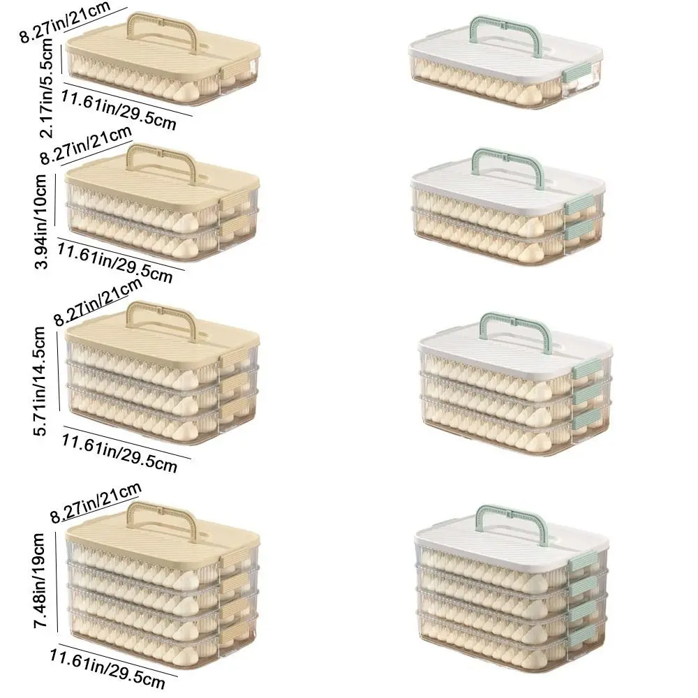 Plastic Frozen Dumpling Storage Box Large Capacity Fresh-keeping Dumpling Box Multi-layer Quick Freezing Food Storage Container