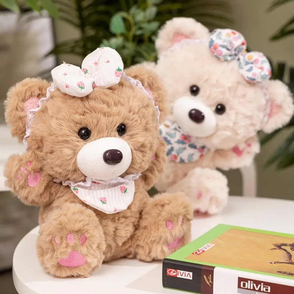 

PP Cotton Bowknot Bear Plush Doll Strawberry Simulation Bear Plush Kids Toy Cherry Cartoon Stuffed Animals Plush Doll