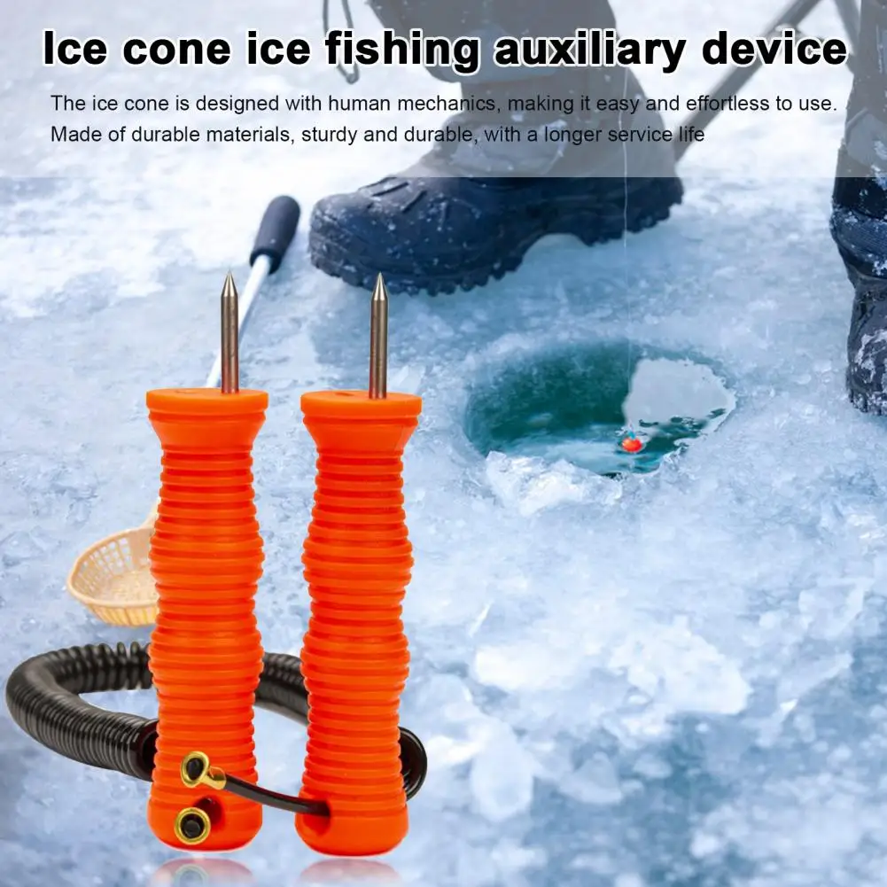 

Ice Fishing Safety Pick Portable Retractable Ice Awls Dual Handheld Lightweight Anti-Slip Handle For Outdoor Ice Walking