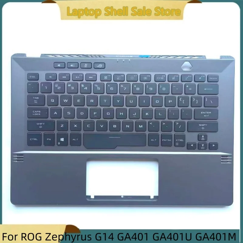 

New laptop Parts For ROG Zephyrus G14 GA401 GA401U GA401M Upper Case Palmrest Cover C Shell backlit keyboard
