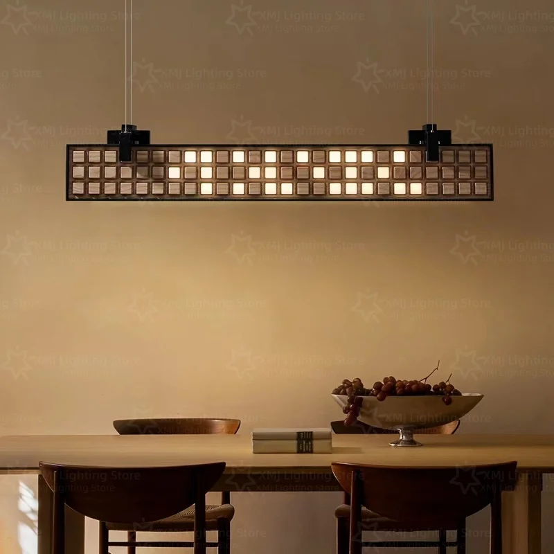 Medieval Atmosphere Decoration Dining Room Living Room Modern Creativity Simplicity Luxury Long Solid Wood Lighting Fixtures