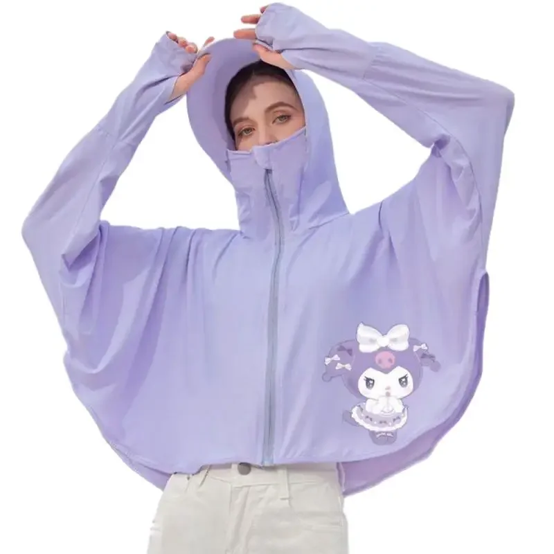 Miniso Melody Kuromi Sun-Proof Clothing Sanrio Summer Cool Female Korean Streetwear LongSleeve Thin Breathable Kawaii New Jacket