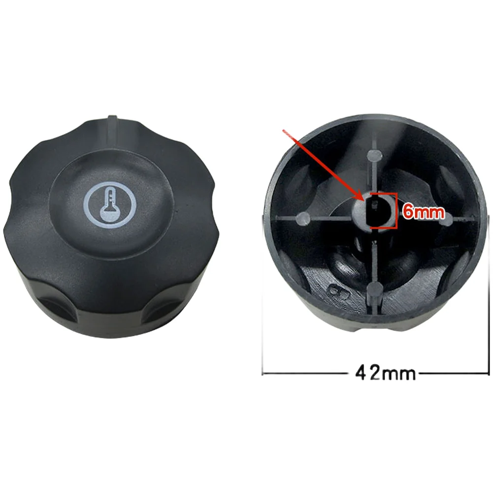 4-Pack Electric Fryer Replacement Knobs 6mm Shaft 42mm Diameter Temperature Control Switches For Deep Fryers Grills Griddles Bla