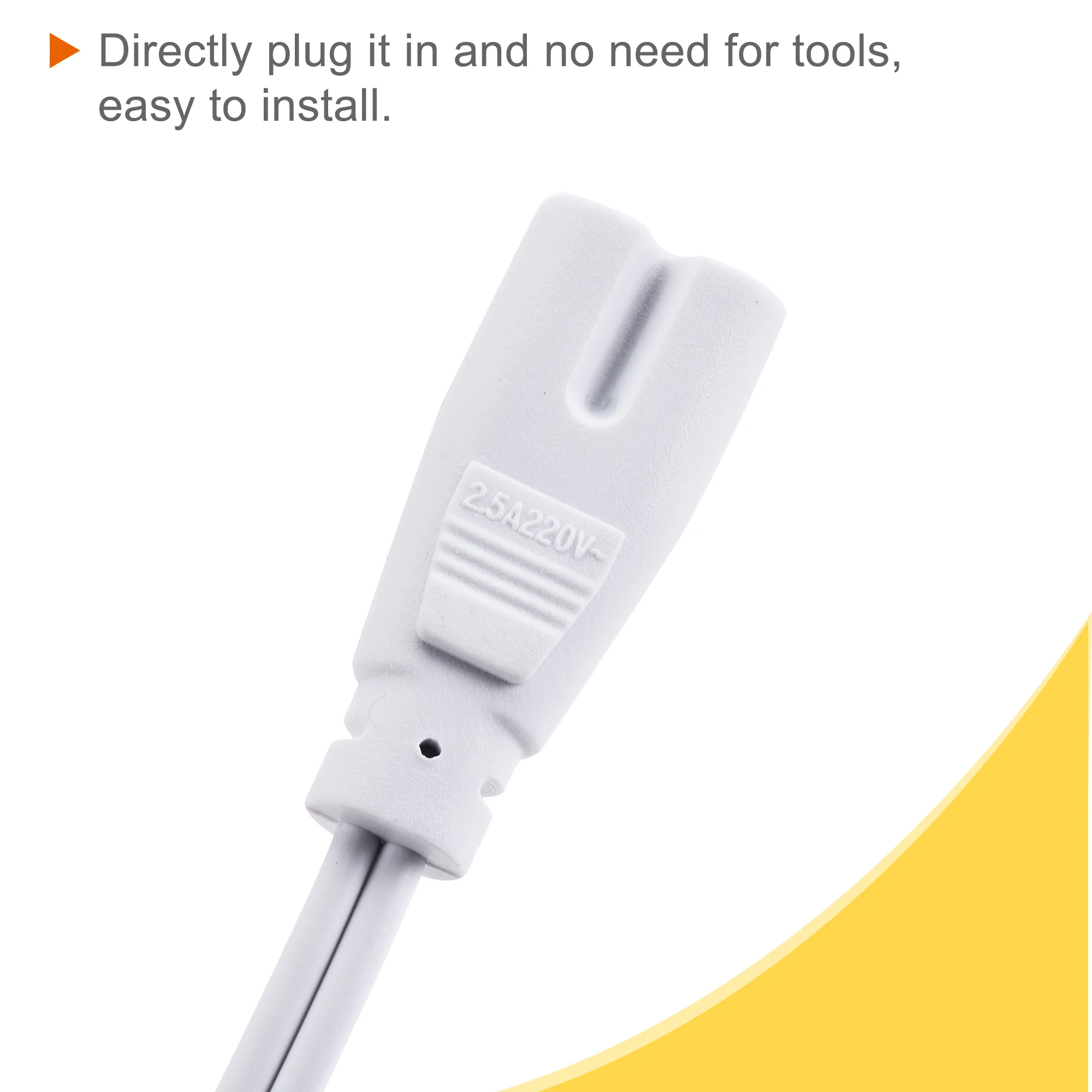 4Pcs LED Tube Light Fixture Connection Cable T4 T5 T8 LED Tube Connector 2 Pin Double-end Cable Wire Light Link Extension Cords