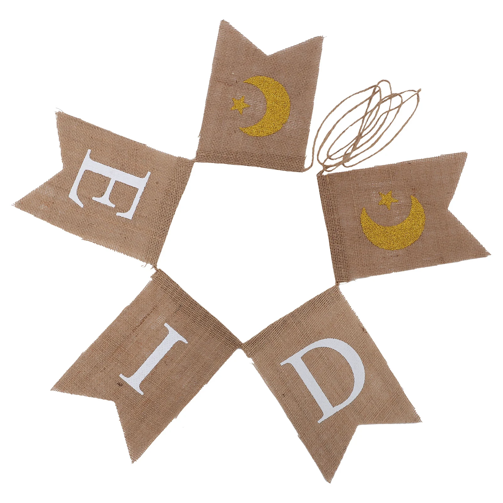 

1Set Eid Mubarak Banner Linen Ramadan Hanging Flag Party Decoration Festival Supplies Rustic Color Creative Look