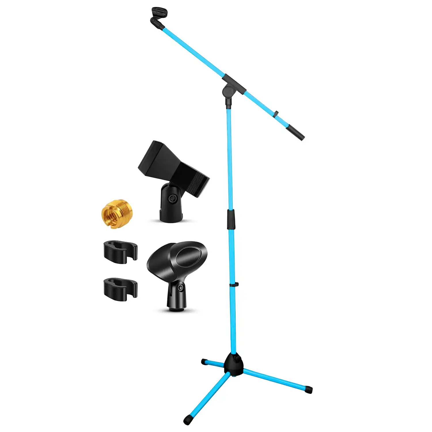 5 Core Tripod Mic Stand Adjustable Holder Floor Microphone Boom Arm MS 080 SKY BLU