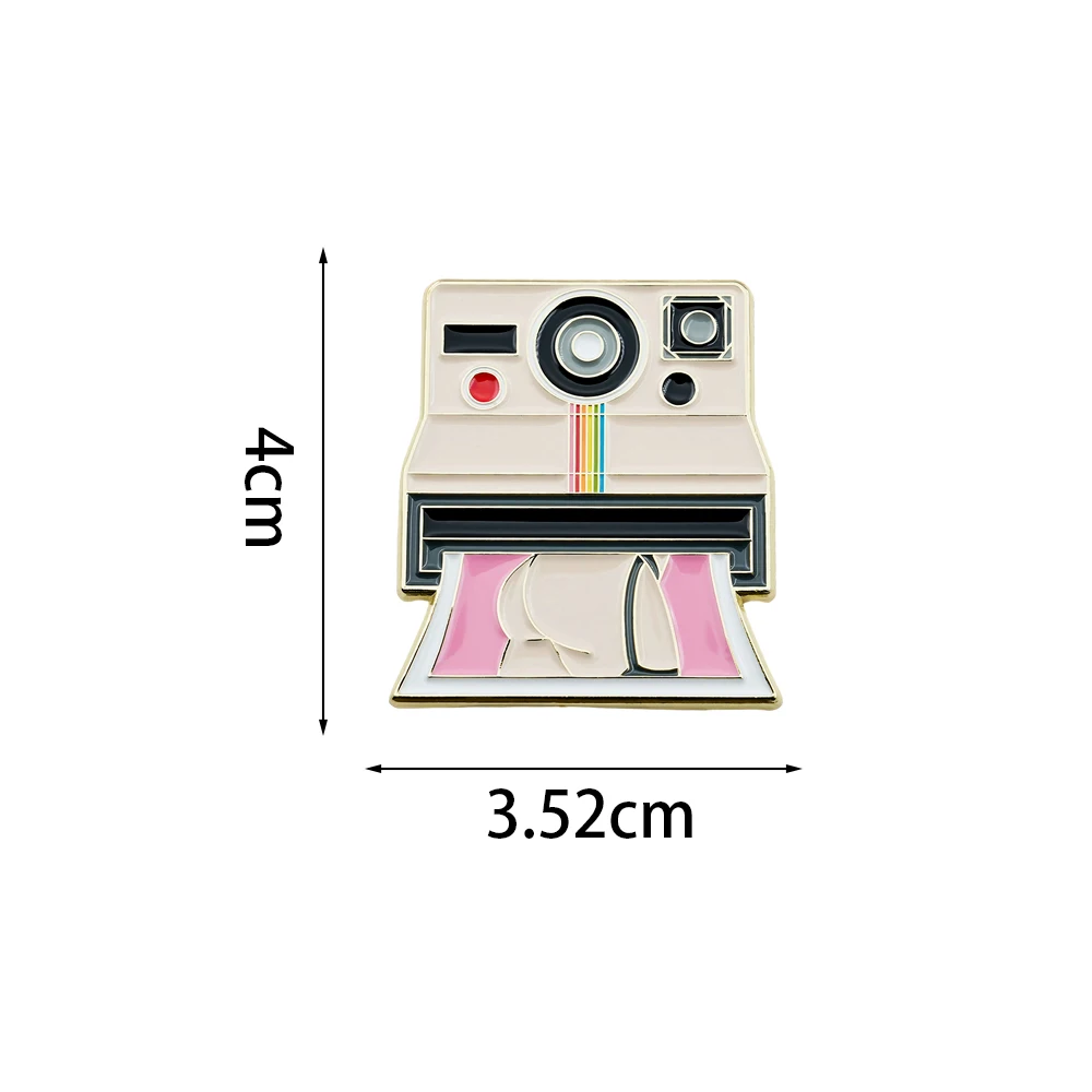 Rainbow Camera Badge Retro Polaroid Enamel Pin Sexy Photo Brooch Cute Kawaii Jewelry Novelty Fun Backpack Decorative