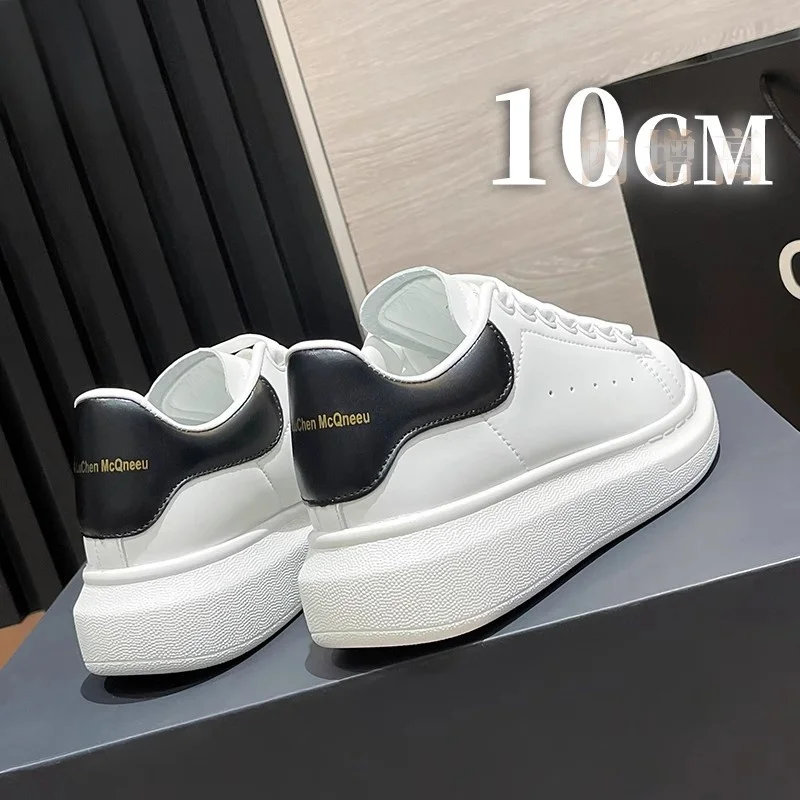 

High-End Men's Sneakers Spring New Thick Bottom Casual Sports Board Shoes Invisible Heightening 10cm Leisure Comfortable Shoes