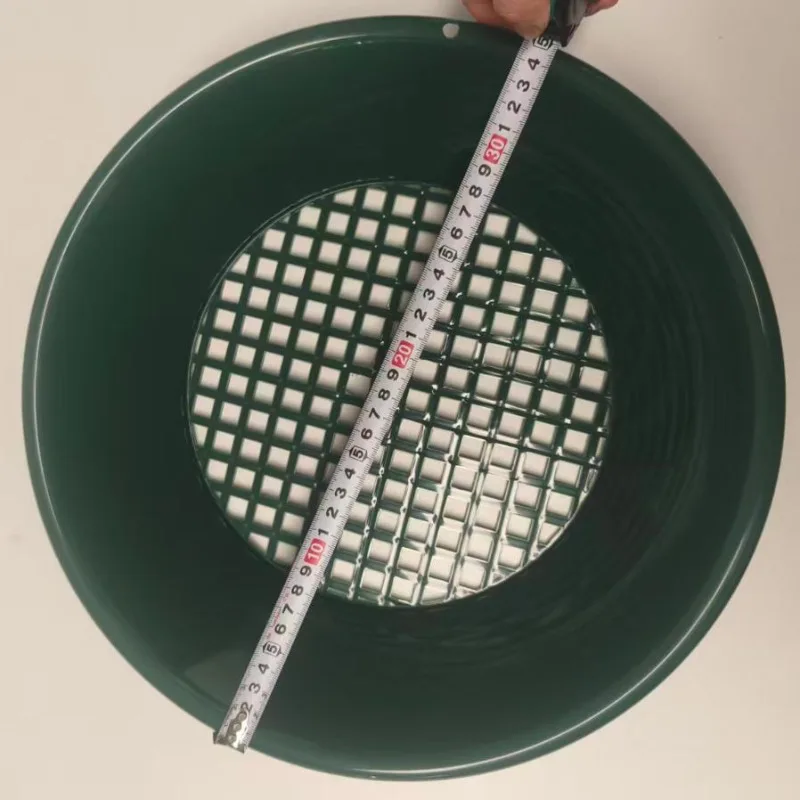 Plastic gold panning sieve tray, sand gold screening tool, multi-size mesh pan, chemical mining gold separation basin
