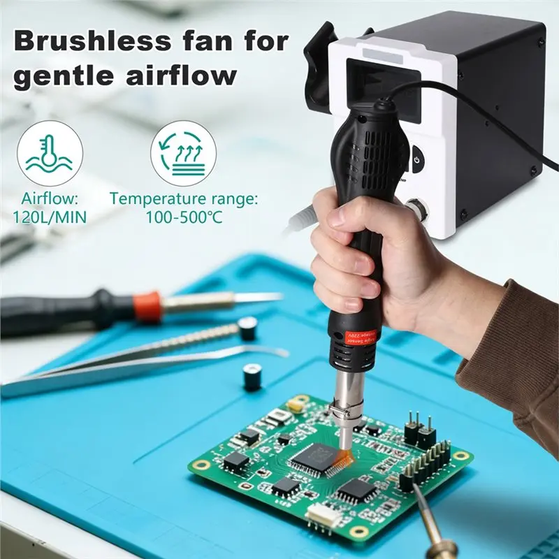 HOT-878D Soldering Station 600W Digital Hot Air Blower Heat Tool Welding Solder Iron Desoldering Rework Station Tool