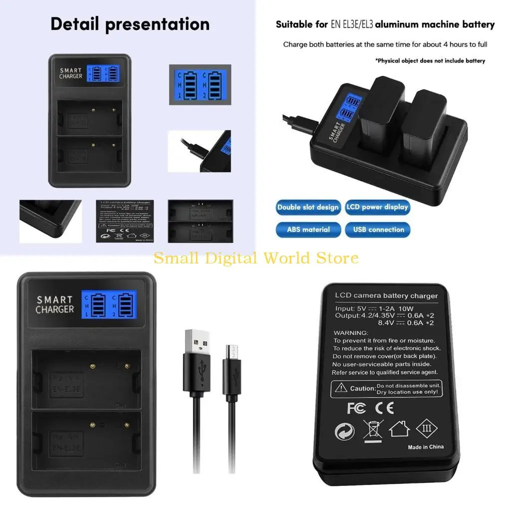 

77UB Double EN-EL3E EN-EL3 зарядное устройство для D90 D80 D300S D300 D700 D100