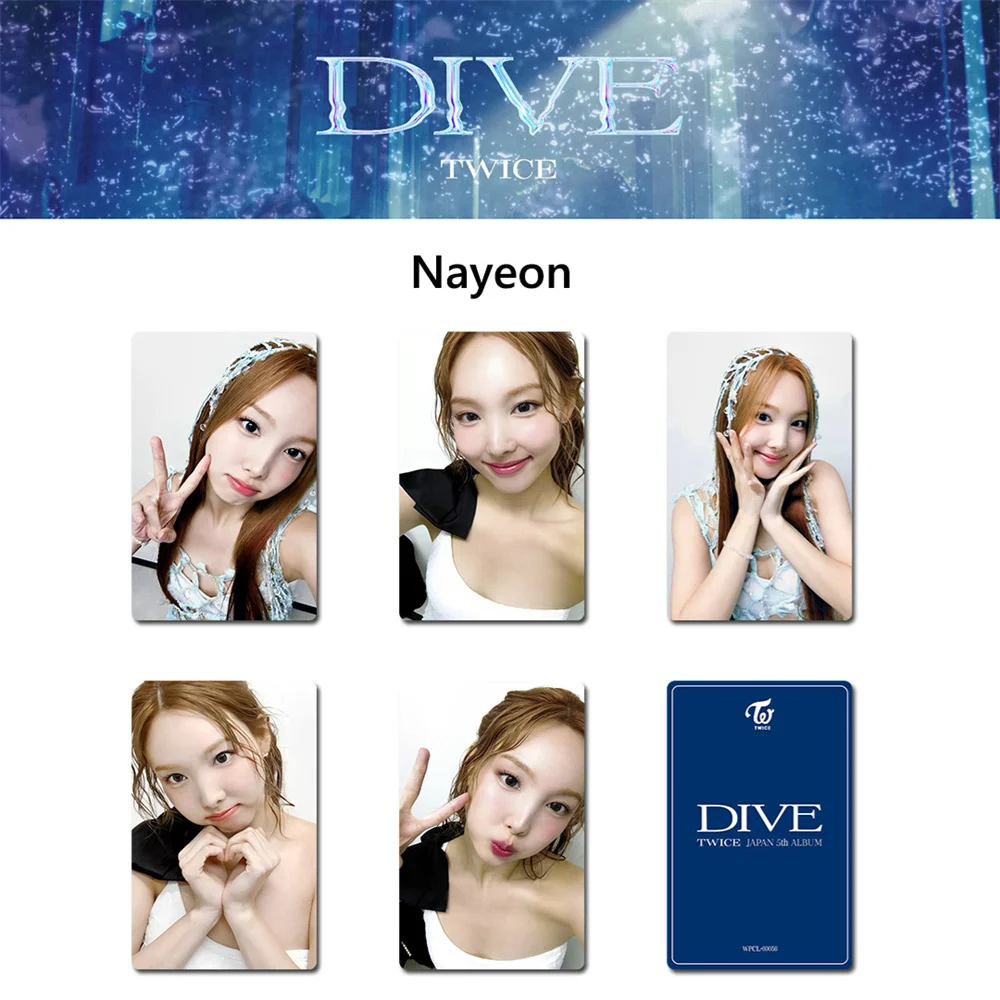 5pcs KPOP NAYEON Photocard Album DIVE Double-Sided Lomo Cards TZUYU DAHYUN MINA JIHYO SANA MOMOPhotocards Fans Collection Gift