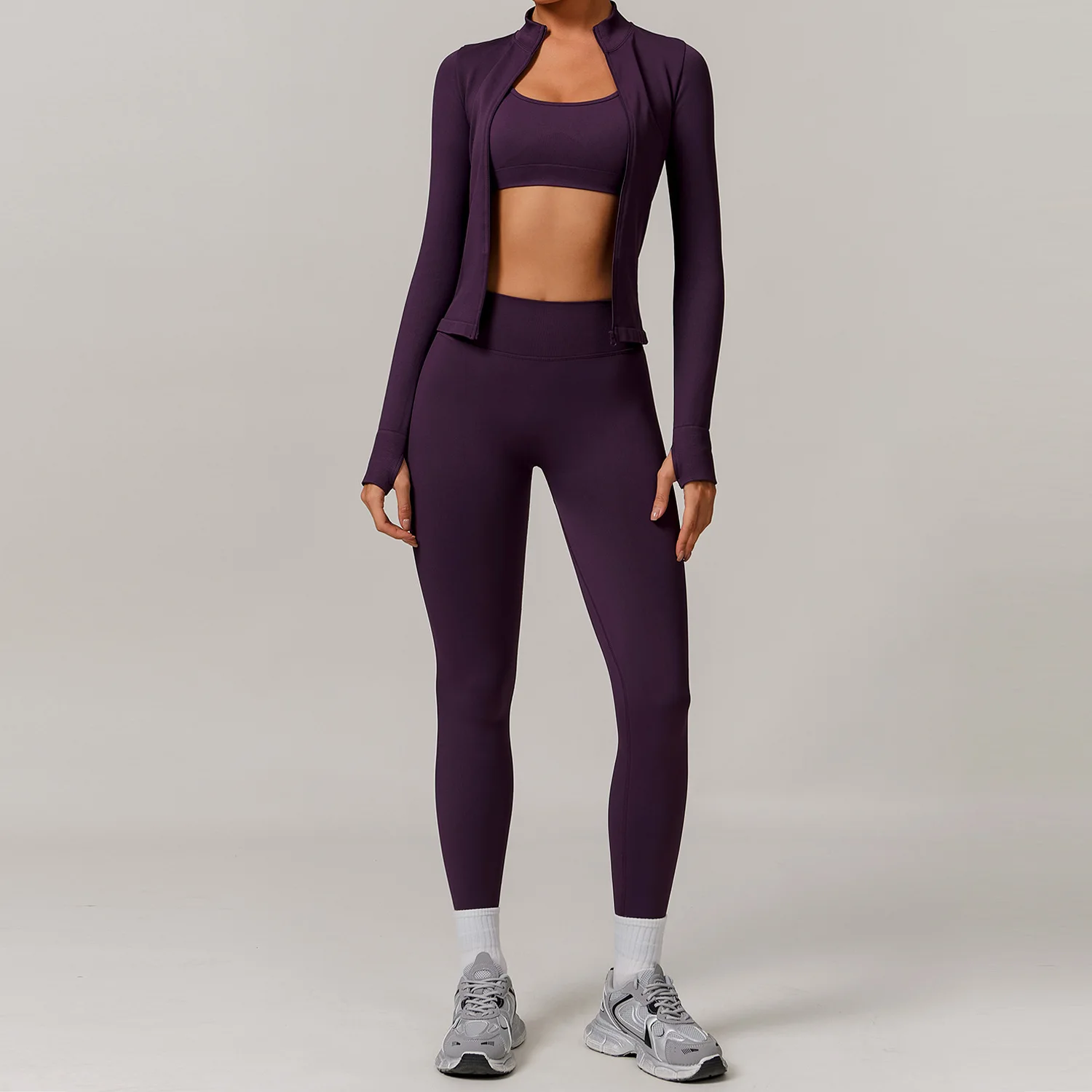 2/3PCS Seamless Sportswear Yoga Set Women Workout Set Gym Clothing Fitness Long Sleeve Crop Top High Waist Leggings Sports Suits