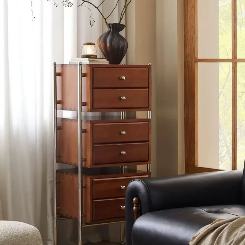 CX Nordic retro solid wood edge cabinet simple medieval cabinet wabi sandy wind multi-purpose locker