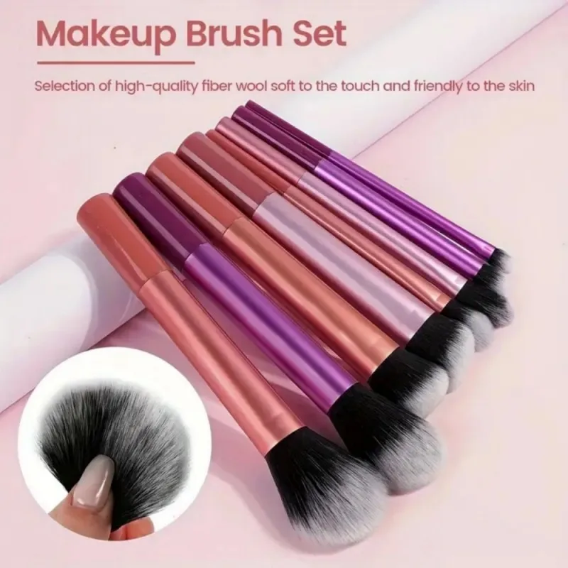 

8pcs Lightweight, Durable, Soft & Fine Nylon Brushes, Vibrant Color Combinations, Perfect for All Skin Types