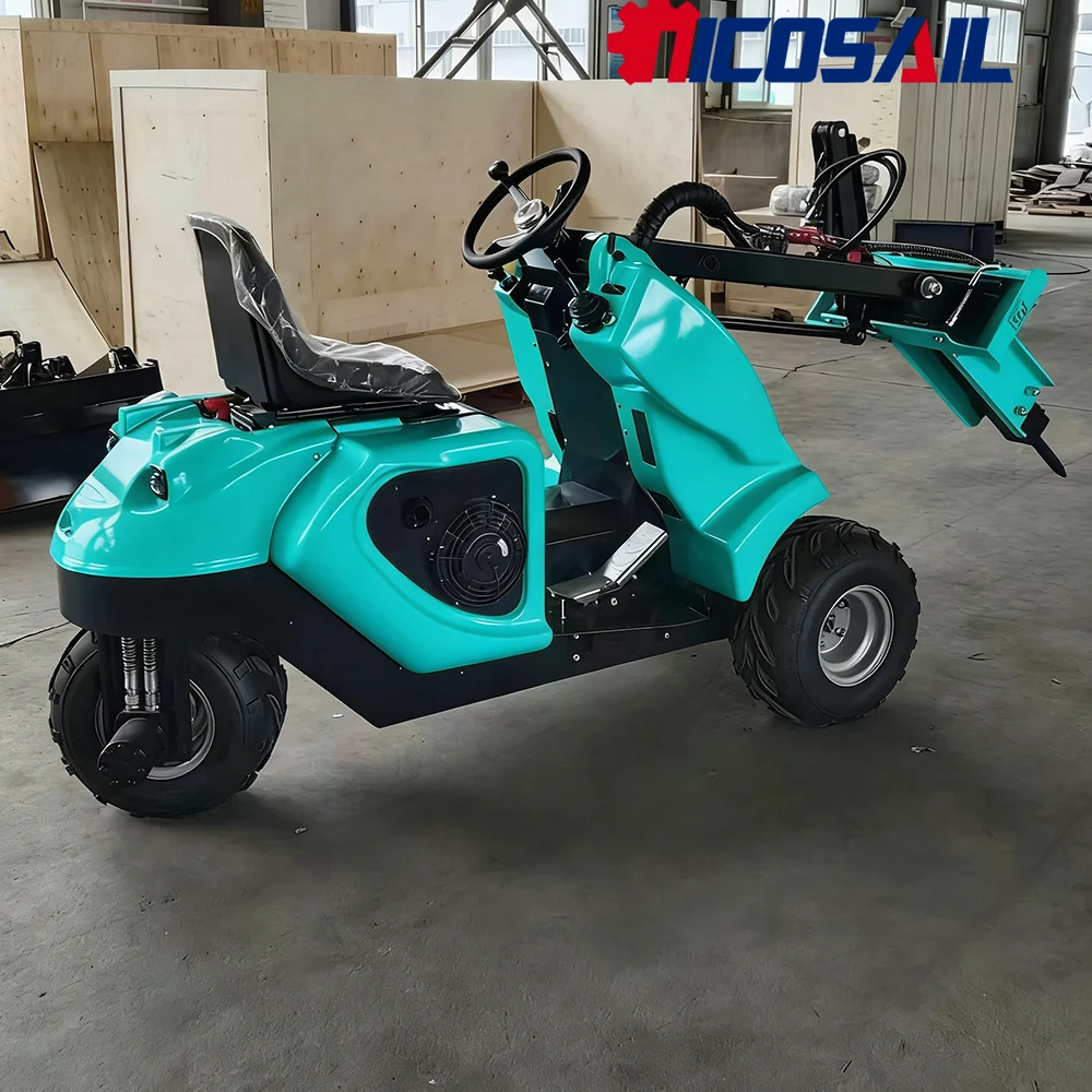 

Three wheel multifunctional sliding steering loader suitable for loading moving and grabbing on narrow roads in garden farms