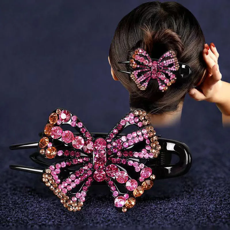 Elegant sparkly crystal flower decorative hair clip stylish hair comb for women and girls to wear