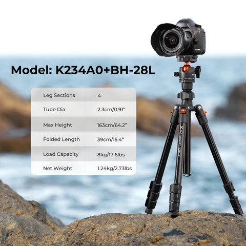 Портативный штатив K&F CONCEPT KF09.101 для фото и видеосъемки — детальный вид товара