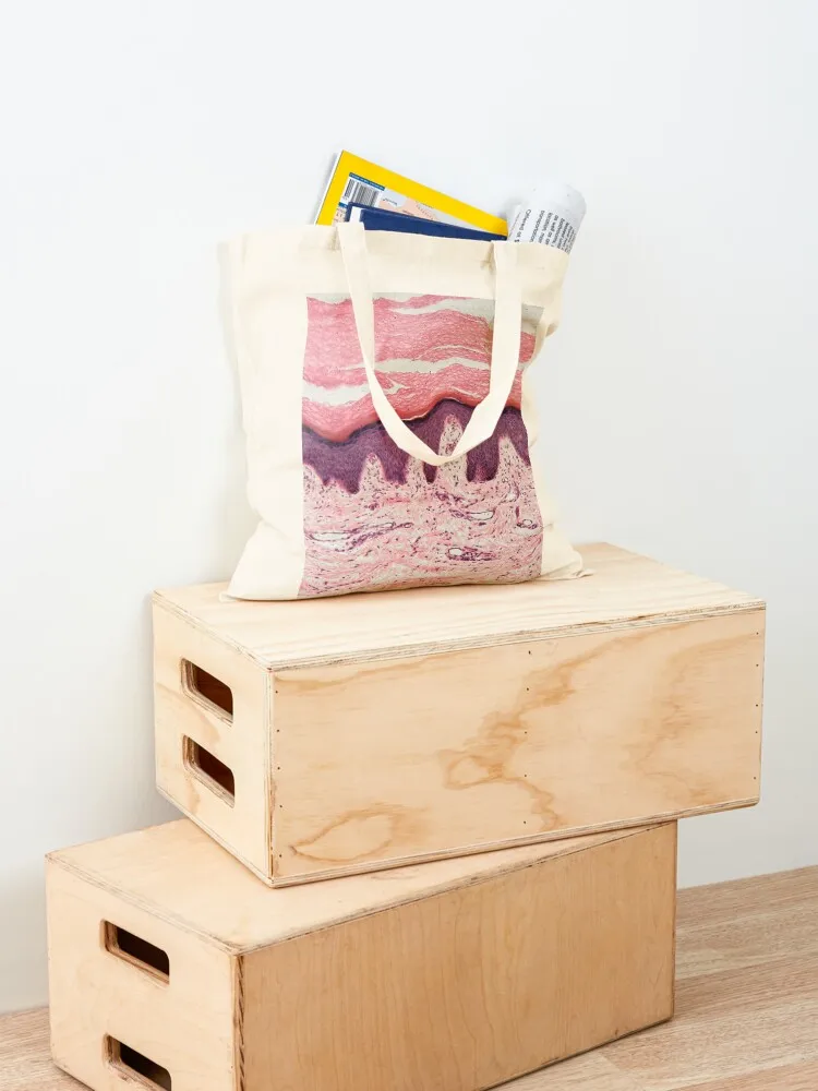 Human skin with sweat glands under the microscope Tote Bag bags for women Canvas stote bag university shopper bag
