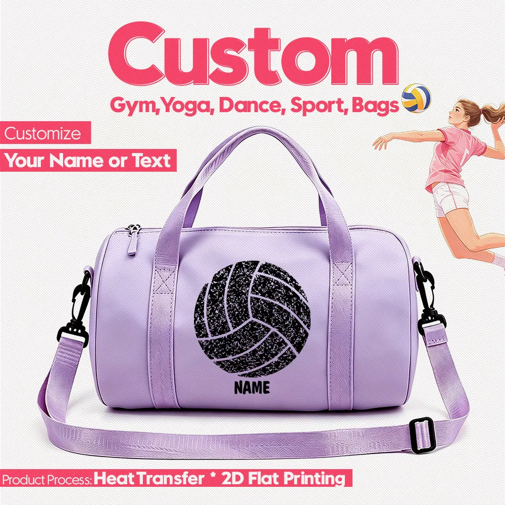 Custom Personalized Name Volleyball Print Volleyball Bag - Sweet Cute Sport Style Duffle Bag - Large-Capacity Lightweight