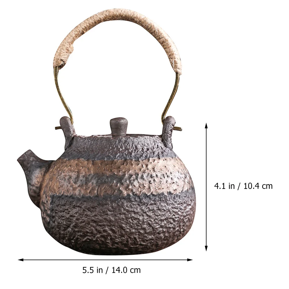 

Ceramics Tea Pot Kettle with Hammerlines Traditional Calcination Anti Hot Handle for Home and Office Use Ceramics Teapot