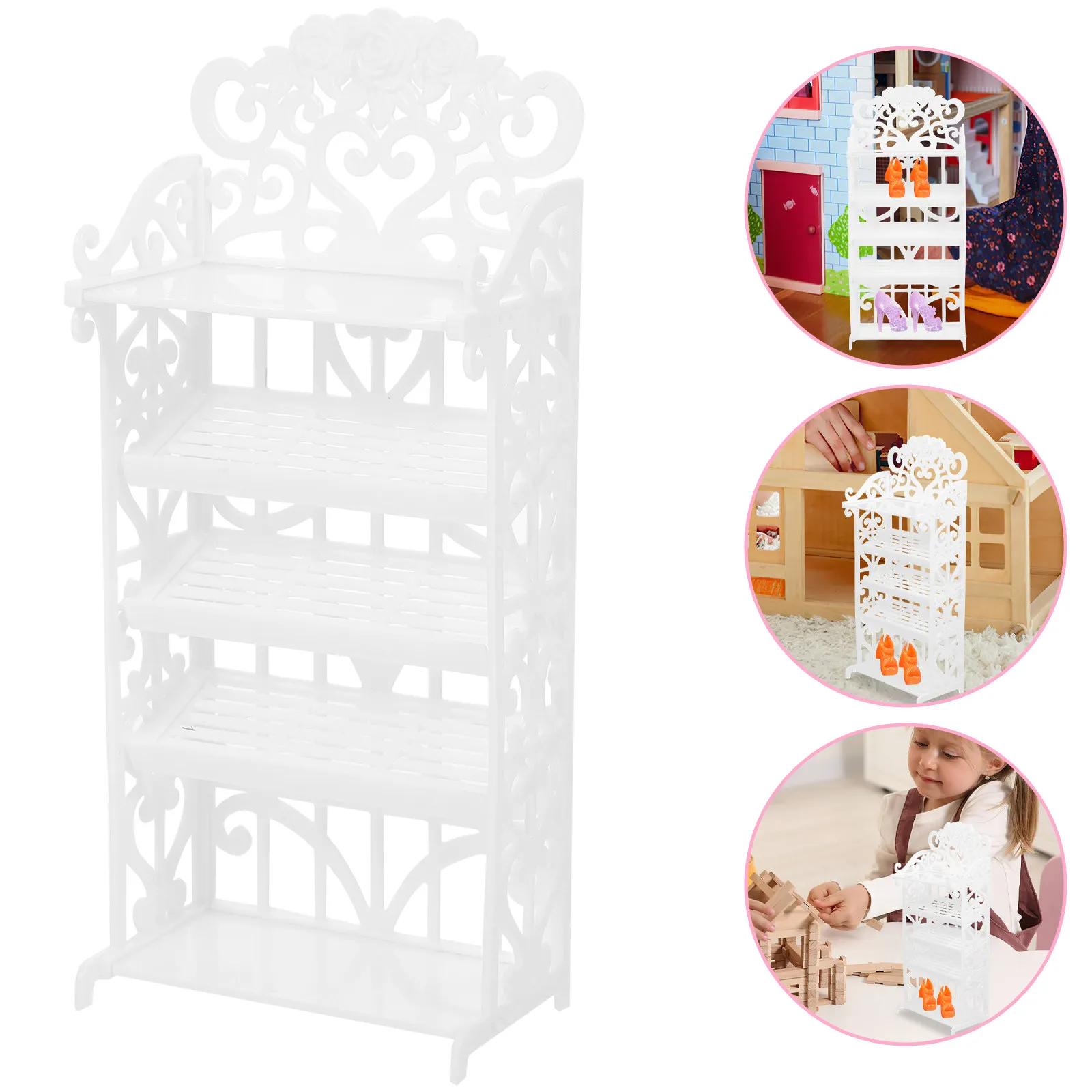 

Exquisite Mini Plastic Shoe Stand for Dollhouse Interiors Premium Shoe Storage Solution Keeps Collection Neat Elegant Home Decor
