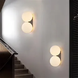 Nordic up and down wall light Designer Simple Decoration glass ball lamp Staircase Aisle Bedside Lamp Bathroom bedroom lights