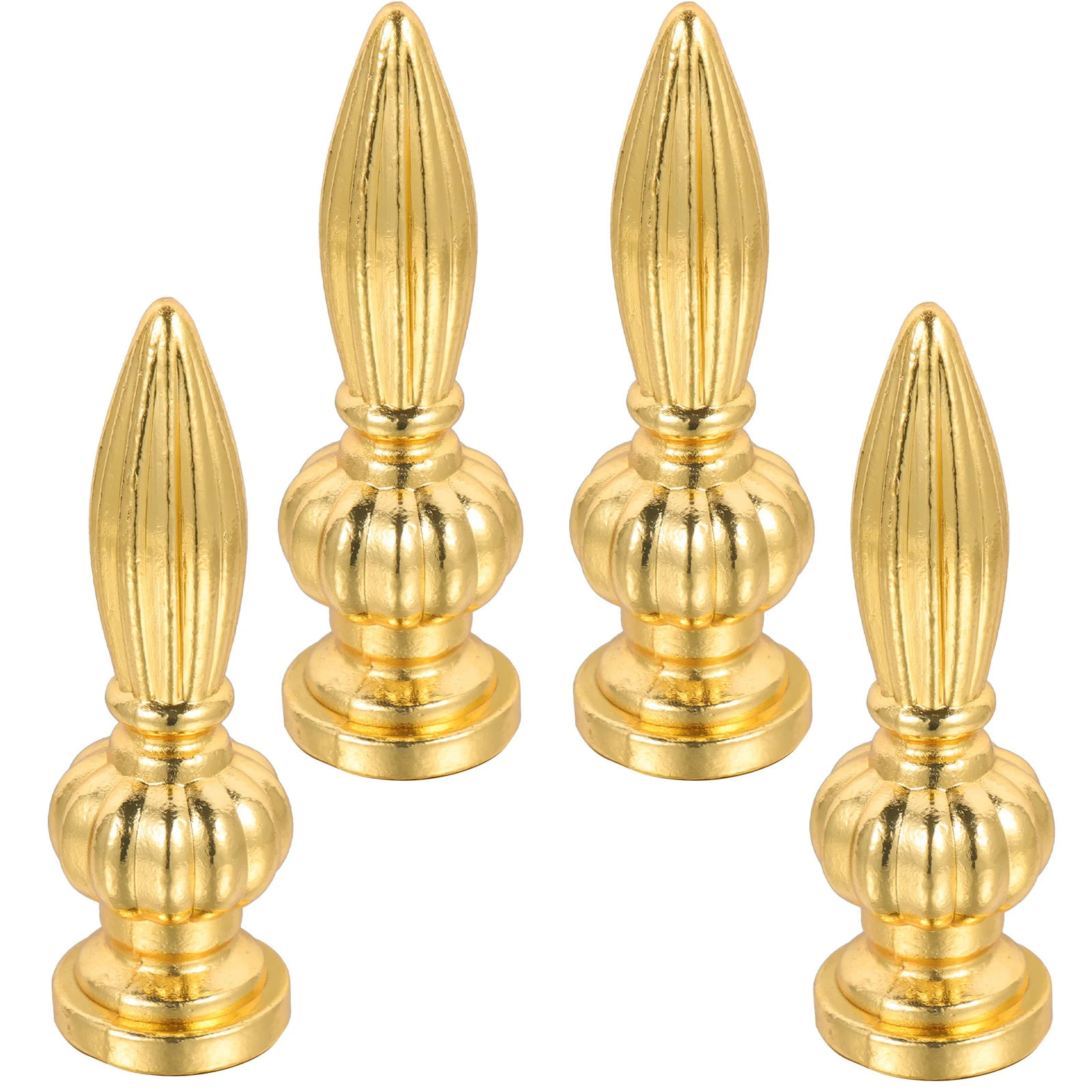 4 Pcs Finials Lamp Shades for Table Lamps Golden Cap Decoration Bulbs Finials Crystal Zinc Alloy