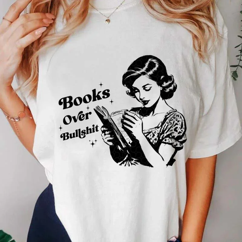 Fashionable Retro Cute Printed Short Sleeved Women's Top T-Shirt Casual Printed Pattern Trendy Clothing Women's 90s Style T-Shir