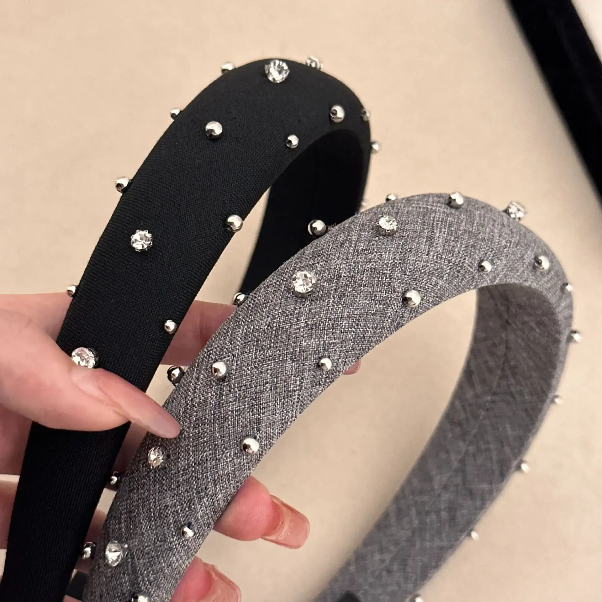 하이 엔드 느낌 한국 헤어 밴드 여성 다이아몬드 우아한 헤어 밴드 여성 헤어 액세서리 진주 머리 장식 헤어 밴드