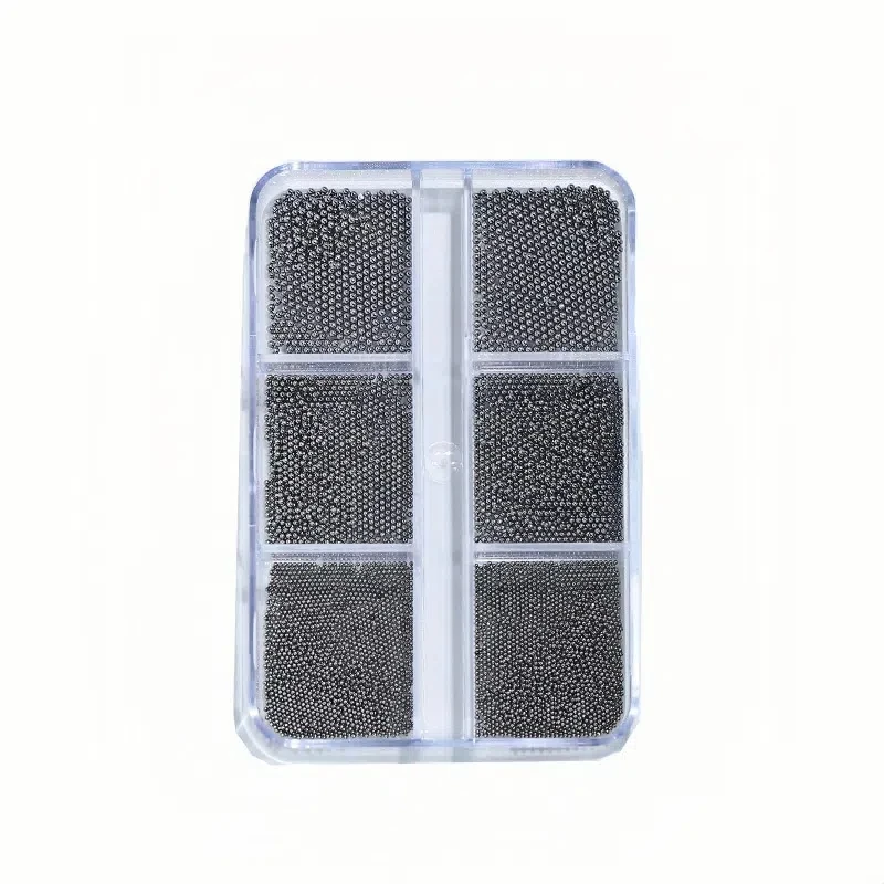 1 กล่องทอง/เงิน/สีดํามินิรอบลูกปัดเหล็กเล็บ Charms ชุด 0.6/0.8/1.0 มม.DIY 3D เล็บอุปกรณ์เสริมหัตถกรรมตกแต่ง