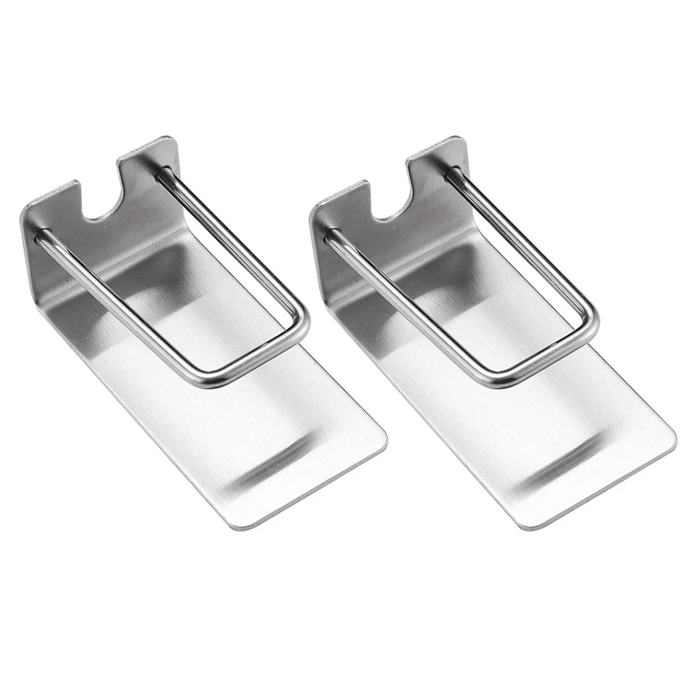 

2 pcs Toothbrush Holders Stainless Steel Wall Mounted Self Adhesive Rack Bathroom Electric Toothbrush Cup Storage Dry Clean