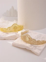 The Traditional Arabic Festival Gown Bridal Crown Jewelry Gold-Plated Lady Head Design Crown