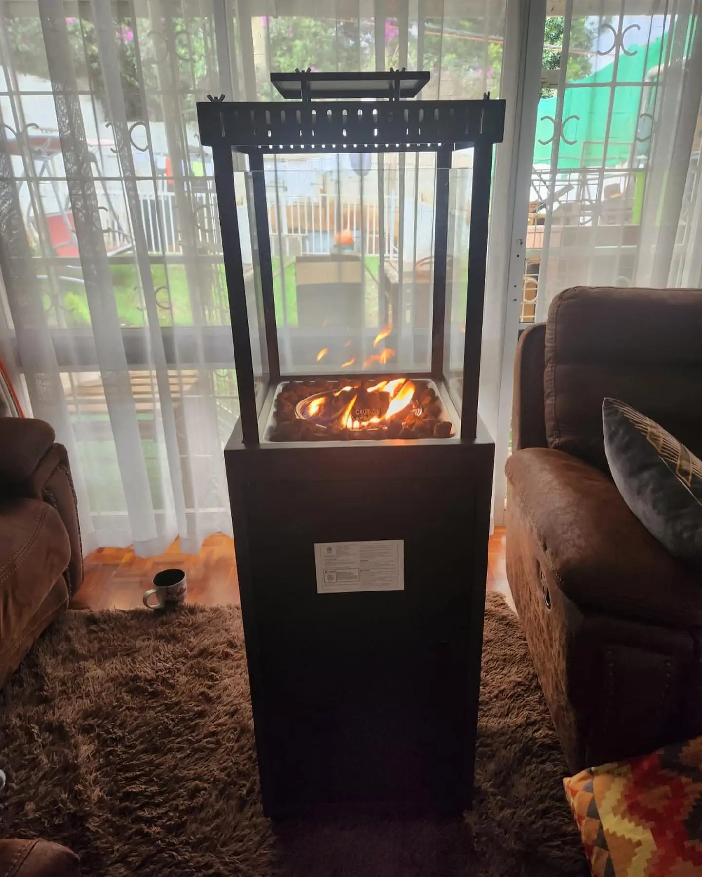 2026 Hotel Decoration Outdoor Luxurious Propane Fireplace With Wheel