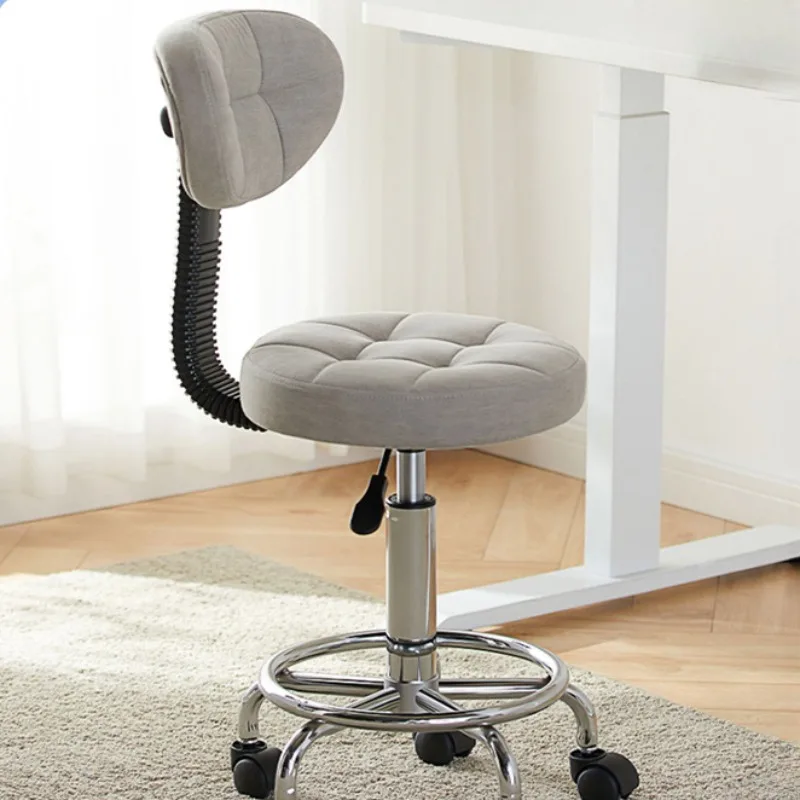 

Backrest Swivel Chairs Makeup Hairdressing Stool with Wheels Chairs Bar Counter Lifting Reception Desk 미용의자 Salon Furniture AA