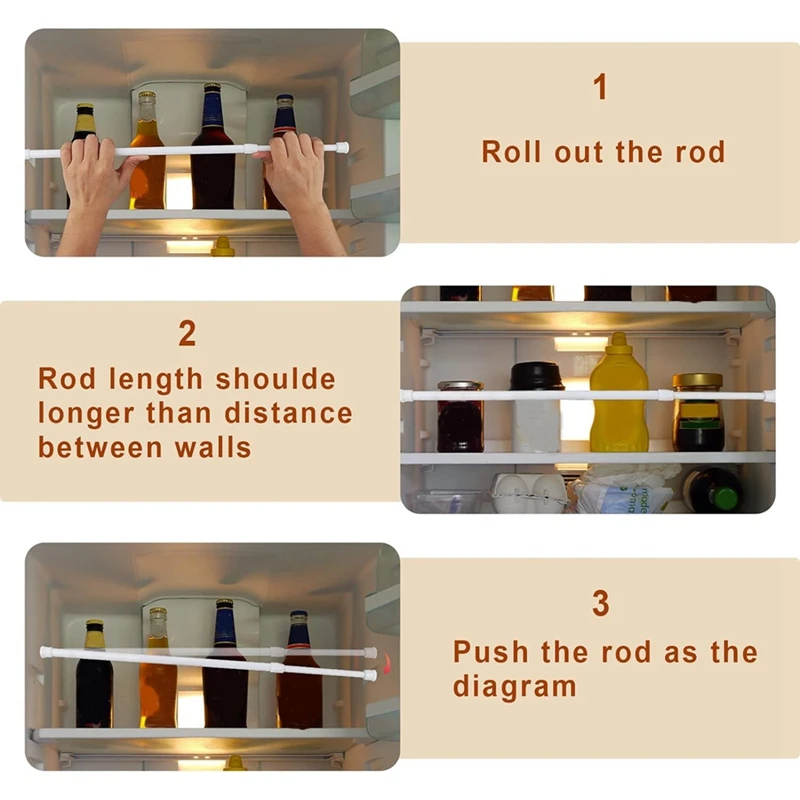 

Refrigerator 4PCS Rv Refrigerator Bars Adjustable Rv Fridge Tension Bars Rv Fridge Bars for