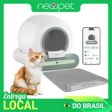 Newpet 65l caixa de areia inteligente para gatos, autolimpeza automática, controle por aplicativo, bandeja de areia para banheiro de animais de estimação, desodorizador iônico, produtos para animais de estimação