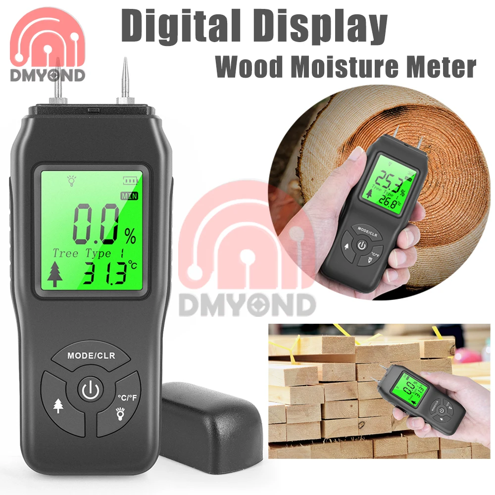 

Professional Large Screen LCD display Wooden Hygrometer Humidity Detector Digital Wood Moisture Meter for Building Materials