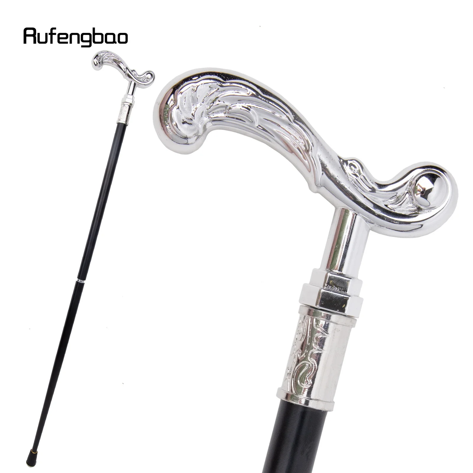 

White Flower Walking Stick Decorative Vampire Cospaly Vintage Party Fashionable Walking Cane Halloween Crosier 94cm