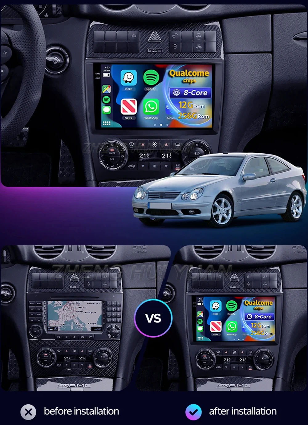 For Mercedes Benz C-Class C Class W203 W209 C180 C200 CL203 C209 A209 2004 - 2011 Android 16 Car Radio Multimedia Player Android